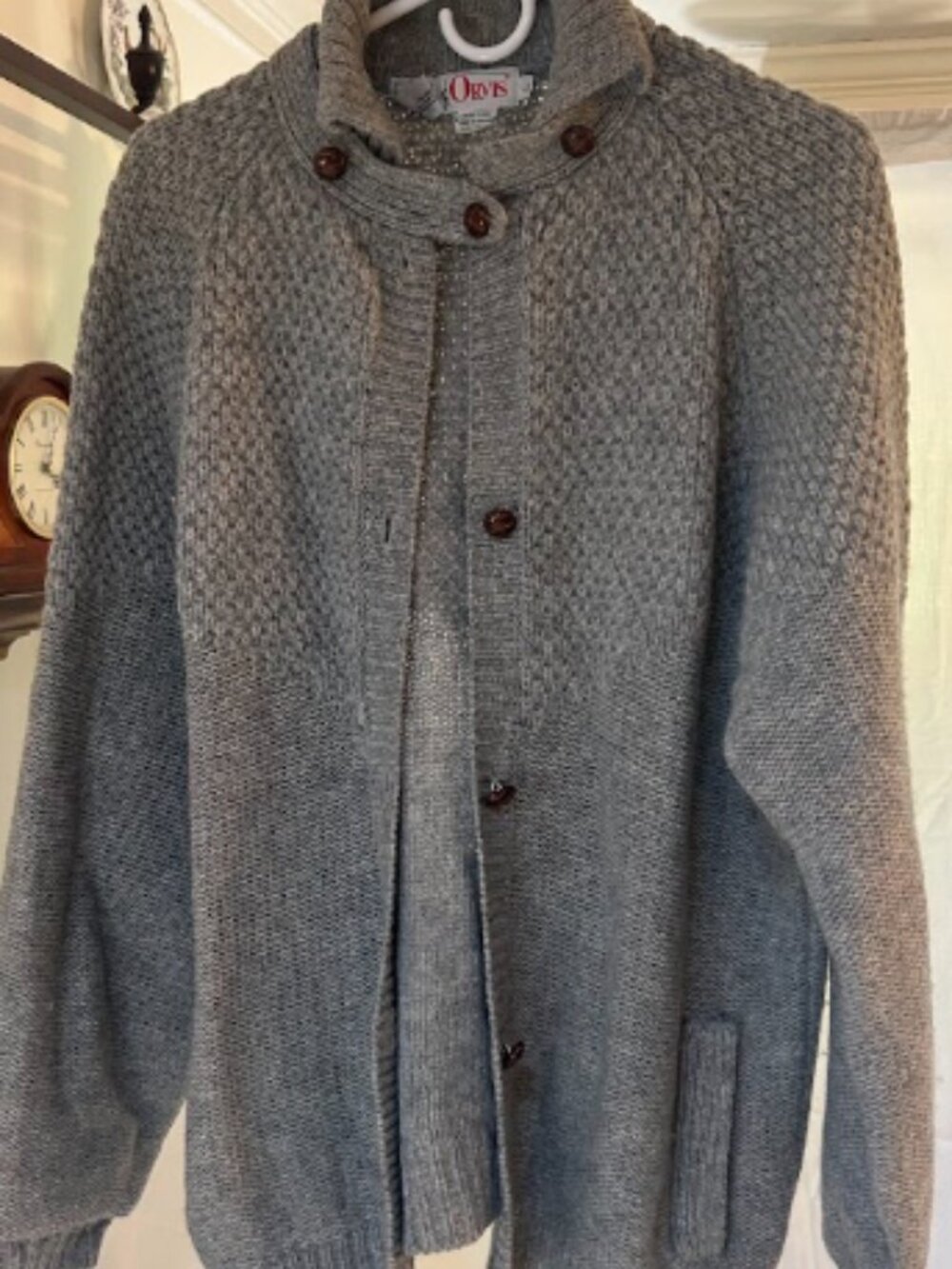 Orvis gray cardigan